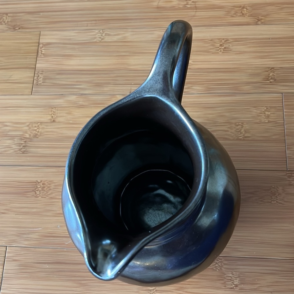 Juliska Pewter Glaze Stoneware Handled Pitcher Jug Vase - Picture 8 of 8